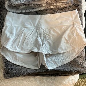 White Lululemon Speed up shorts